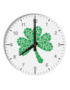 St. Patrick's Day Shamrock Design - Shamrocks 10 InchRound Wall Clock with Numbers by TooLoud-Wall Clock-TooLoud-White-Davson Sales