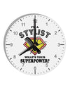 Stylist - Superpower 10 InchRound Wall Clock with Numbers-Wall Clock-TooLoud-White-Davson Sales