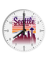 Seattle Washington Sunset 10 InchRound Wall Clock with Numbers-Wall Clock-TooLoud-White-Davson Sales