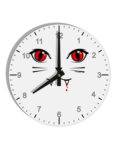 Vamp Kitty 10 InchRound Wall Clock with Numbers-Wall Clock-TooLoud-White-Davson Sales