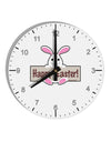 Cute Bunny - Happy Easter 10 InchRound Wall Clock with Numbers by TooLoud-Wall Clock-TooLoud-White-Davson Sales