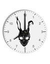 Scary Bunny Face Black Distressed 10 InchRound Wall Clock with Numbers-Wall Clock-TooLoud-White-Davson Sales