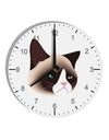 Cute Disgruntled Siamese Cat 10 InchRound Wall Clock with Numbers-Wall Clock-TooLoud-White-Davson Sales