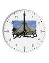 Mexico - Mayan Temple Cut-out 10 InchRound Wall Clock with Numbers by TooLoud-Wall Clock-TooLoud-White-Davson Sales