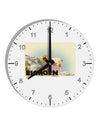 Bighorn Ram WatercolorText 10 InchRound Wall Clock with Numbers-Wall Clock-TooLoud-White-Davson Sales