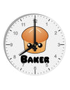 Baker Cute Roll 10 InchRound Wall Clock with Numbers-Wall Clock-TooLoud-White-Davson Sales