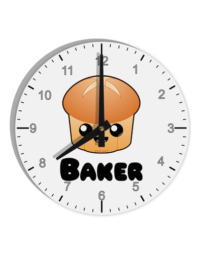 Baker Cute Roll 10 InchRound Wall Clock with Numbers-Wall Clock-TooLoud-White-Davson Sales