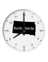 North Dakota - United States Shape 10 InchRound Wall Clock with Numbers by TooLoud-Wall Clock-TooLoud-White-Davson Sales