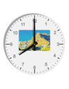 Colorado Snowy Mtns WaterColor 10 InchRound Wall Clock with Numbers-Wall Clock-TooLoud-White-Davson Sales