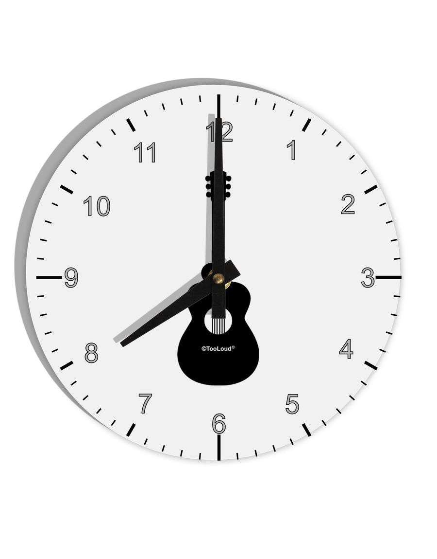 Acoustic Guitar Cool Musician 10 InchRound Wall Clock with Numbers by TooLoud-Wall Clock-TooLoud-White-Davson Sales