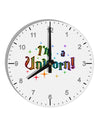 I'm a Unicorn Text 10 InchRound Wall Clock with Numbers-Wall Clock-TooLoud-White-Davson Sales