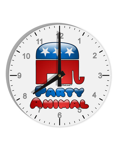 Republican Party Animal 10 InchRound Wall Clock with Numbers-Wall Clock-TooLoud-White-Davson Sales