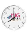 Big Sister 10 InchRound Wall Clock with Numbers-Wall Clock-TooLoud-White-Davson Sales