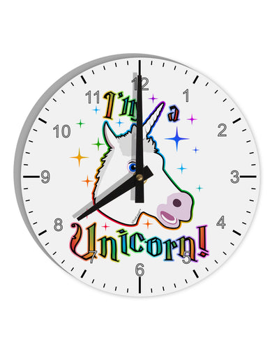 I'm a Unicorn 10 InchRound Wall Clock with Numbers-Wall Clock-TooLoud-White-Davson Sales