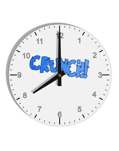 Onomatopoeia CRUNCH 10 InchRound Wall Clock with Numbers-Wall Clock-TooLoud-White-Davson Sales