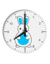 Cute Easter Bunny - Blue 10 InchRound Wall Clock with Numbers by TooLoud-Wall Clock-TooLoud-White-Davson Sales