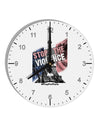 Distressed Paris Stop The Violence 10 InchRound Wall Clock with Numbers-Wall Clock-TooLoud-White-Davson Sales