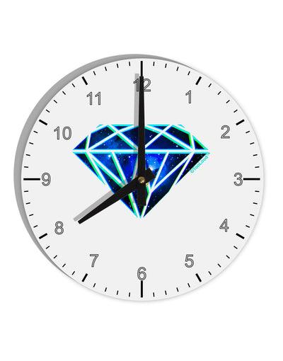 Space Diamond 10 InchRound Wall Clock with Numbers-Wall Clock-TooLoud-White-Davson Sales