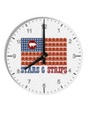 American Bacon Flag - Stars and Strips 10 InchRound Wall Clock with Numbers-Wall Clock-TooLoud-White-Davson Sales