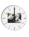 Laying White Wolf 10 InchRound Wall Clock with Numbers-Wall Clock-TooLoud-White-Davson Sales