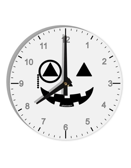 Monocle Jack-o-Lantern B-W 10 InchRound Wall Clock with Numbers-Wall Clock-TooLoud-White-Davson Sales