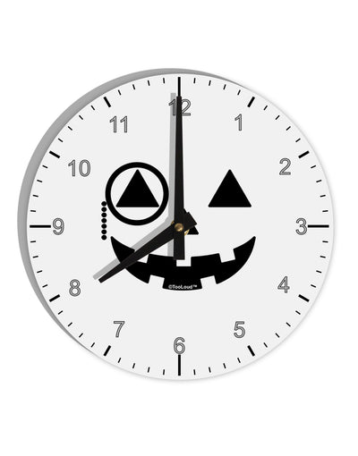 Monocle Jack-o-Lantern B-W 10 InchRound Wall Clock with Numbers-Wall Clock-TooLoud-White-Davson Sales