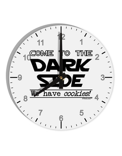 Come To The Dark Side - Cookies 10 InchRound Wall Clock with Numbers by TooLoud-Wall Clock-TooLoud-White-Davson Sales