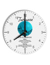 Birthstone Turquoise 10 InchRound Wall Clock with Numbers by TooLoud-Wall Clock-TooLoud-White-Davson Sales