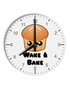 Wake and Bake Cute Roll 10 InchRound Wall Clock with Numbers-Wall Clock-TooLoud-White-Davson Sales