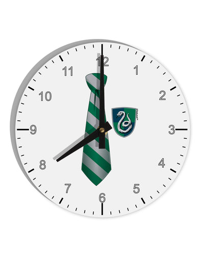 TooLoud Wizard Tie Green and Silver 10 InchRound Wall Clock with Numbers-Wall Clock-TooLoud-White-Davson Sales