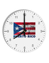 Distressed Puerto Rico Flag 10 InchRound Wall Clock with Numbers-Wall Clock-TooLoud-White-Davson Sales