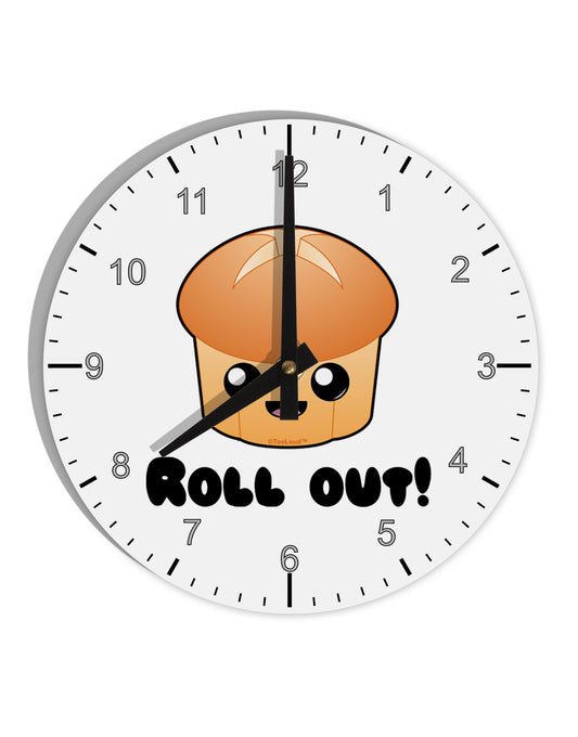 Roll Out Cute Roll 10 InchRound Wall Clock with Numbers-Wall Clock-TooLoud-White-Davson Sales