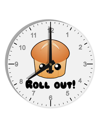 Roll Out Cute Roll 10 InchRound Wall Clock with Numbers-Wall Clock-TooLoud-White-Davson Sales