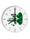 He's My Lucky Charm - Left 10 InchRound Wall Clock with Numbers-Wall Clock-TooLoud-White-Davson Sales