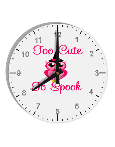 Owl Too Cute Pink 10 InchRound Wall Clock with Numbers-Wall Clock-TooLoud-White-Davson Sales