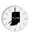 Indiana - United States Shape 10 InchRound Wall Clock with Numbers-Wall Clock-TooLoud-White-Davson Sales