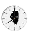 Illinois - United States Shape 10 InchRound Wall Clock with Numbers-Wall Clock-TooLoud-White-Davson Sales