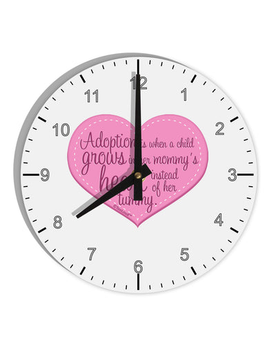 Adoption is When - Mom and Daughter Quote 10 InchRound Wall Clock with Numbers by TooLoud-Wall Clock-TooLoud-White-Davson Sales