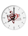 Heart Sheet Music 10 InchRound Wall Clock with Numbers-Wall Clock-TooLoud-White-Davson Sales