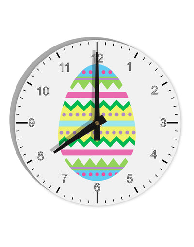 Colorful Easter Egg 10 InchRound Wall Clock with Numbers-Wall Clock-TooLoud-White-Davson Sales