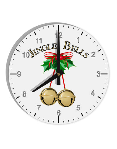 Jingle Bells 10 InchRound Wall Clock with Numbers by TooLoud-Wall Clock-TooLoud-White-Davson Sales