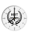 Best Mom - Wreath Design 10 InchRound Wall Clock with Numbers by TooLoud-Wall Clock-TooLoud-White-Davson Sales