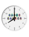 Easter Eggs Happy Easter 10 InchRound Wall Clock with Numbers-Wall Clock-TooLoud-White-Davson Sales