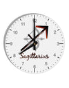 Sagittarius Symbol 10 InchRound Wall Clock with Numbers-Wall Clock-TooLoud-White-Davson Sales