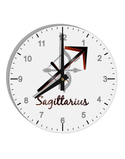 Sagittarius Symbol 10 InchRound Wall Clock with Numbers-Wall Clock-TooLoud-White-Davson Sales