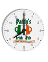 Paddy's Irish Pub 10 InchRound Wall Clock with Numbers by TooLoud-Wall Clock-TooLoud-White-Davson Sales