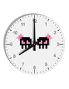 8-Bit Skull Love - Girl and Girl 10 InchRound Wall Clock with Numbers-Wall Clock-TooLoud-White-Davson Sales