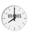 Planet Uranus Text Only 10 InchRound Wall Clock with Numbers by TooLoud-Wall Clock-TooLoud-White-Davson Sales