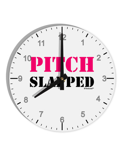 Pitch Slapped - Pink 10 InchRound Wall Clock with Numbers-Wall Clock-TooLoud-White-Davson Sales