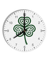 Celtic Knot Irish Shamrock 10 InchRound Wall Clock with Numbers-Wall Clock-TooLoud-White-Davson Sales